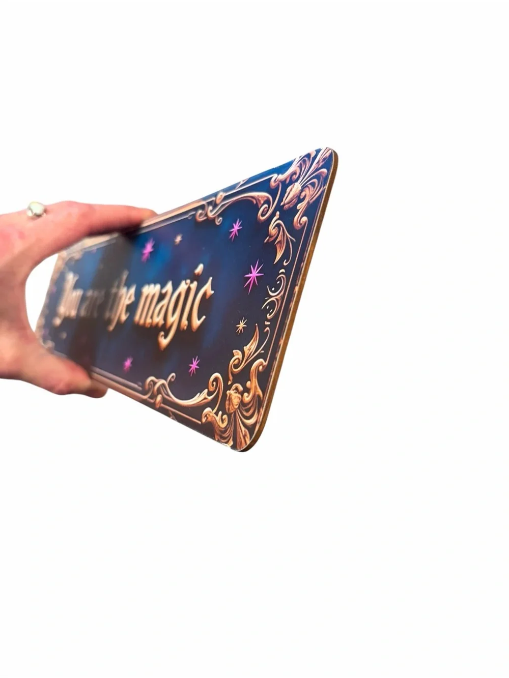 Alice & Wonderland Quote You Are The Magic Blue Wood DecorativeWall Sign